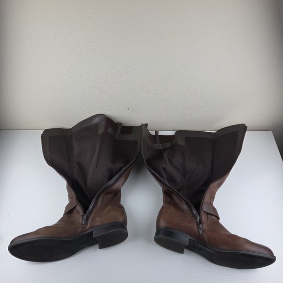 NATURALIZER Women's Riding Boots Jessie Chocolate Brown Leather Zip Size 12 M - Picture 14 of 16